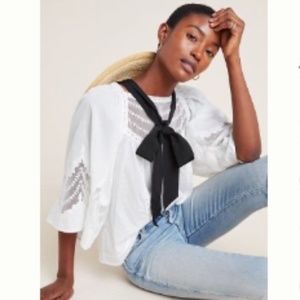 Anthropologie Valentia Lace Peasant Blouse